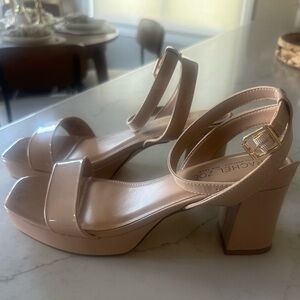 Rachel Zoe Nude Block Heel Sandals